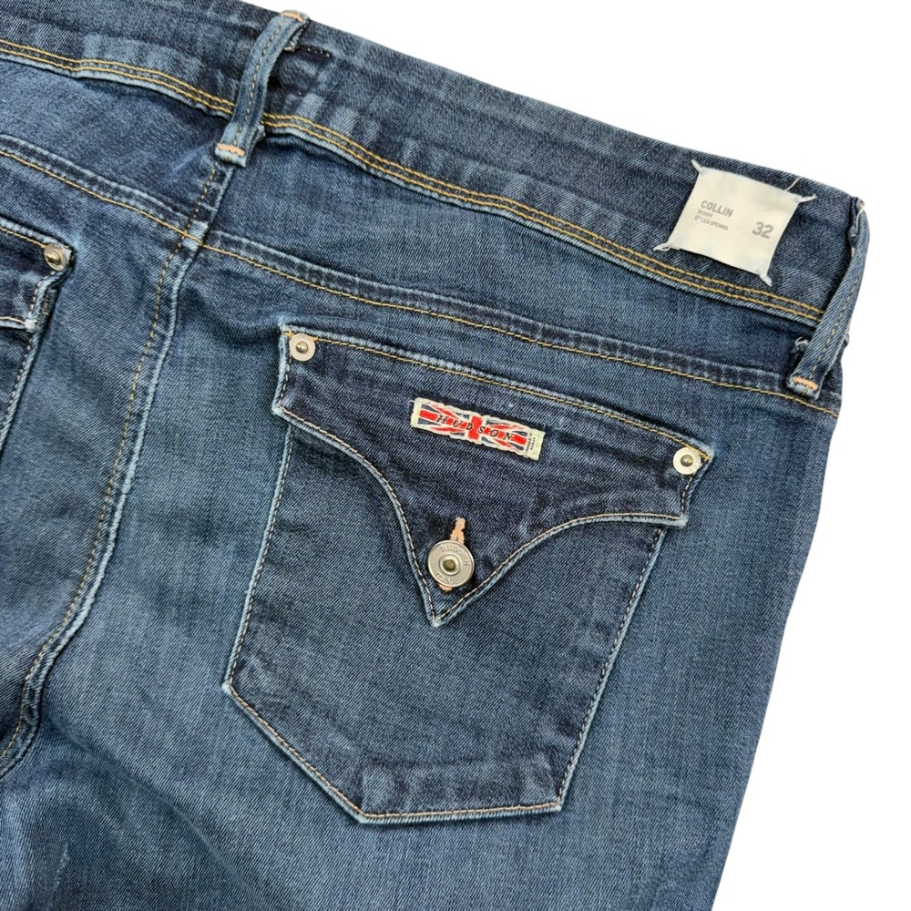 Hudson Collin Skinny Jeans Womens 32 Blue Flap Pocket Stretch Denim